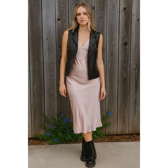 Vintage Leather Y2K Moto Biker Vest Grunge 90s Top Full Zip Medium Layering - Picture 2 of 12